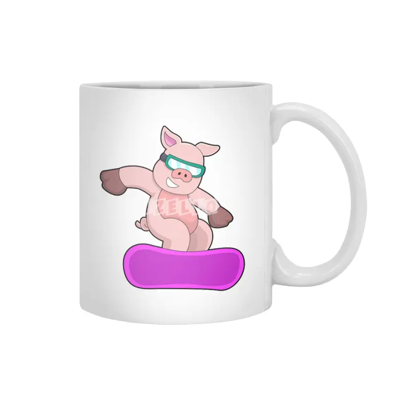 Pig at Snowboard Sports & Ski goggles Beyaz Kupa