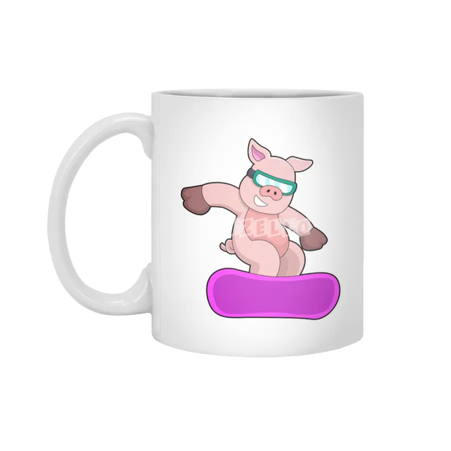 Pig at Snowboard Sports & Ski goggles Beyaz Kupa