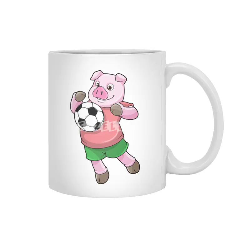 Pig at Soccer Sports Beyaz Kupa
