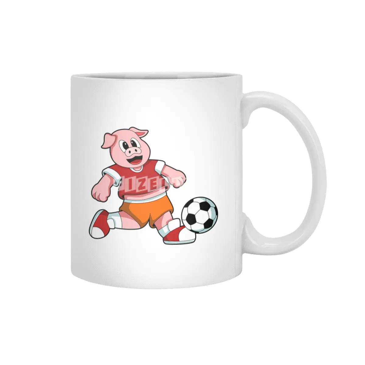 Pig at Sports with Soccer Beyaz Kupa