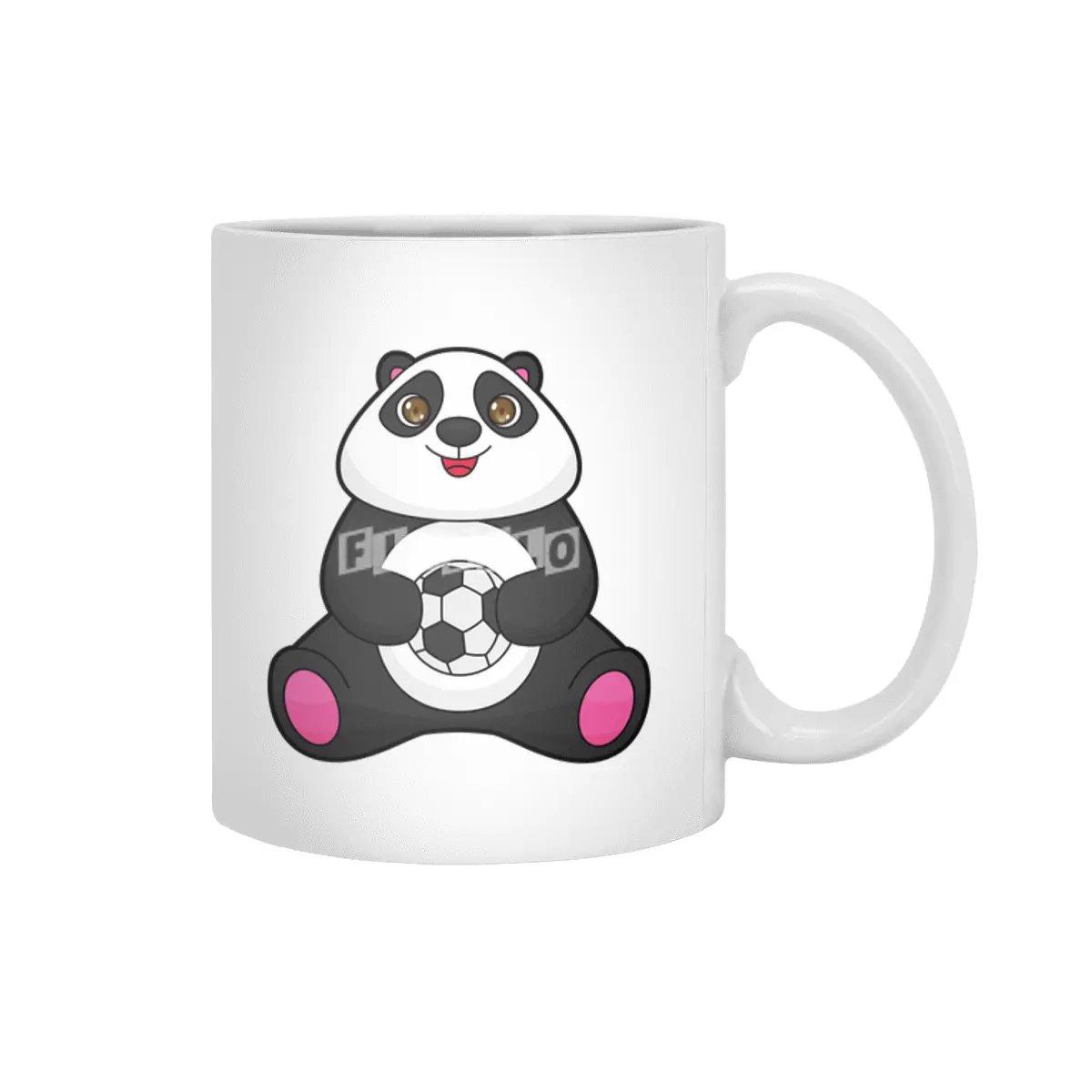 Panda as Soccer player with Soccer ball Beyaz Kupa