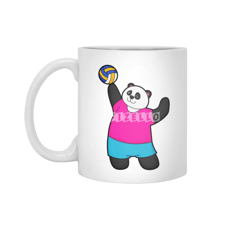 Panda as Volleyball player with Volleyball Beyaz Kupa