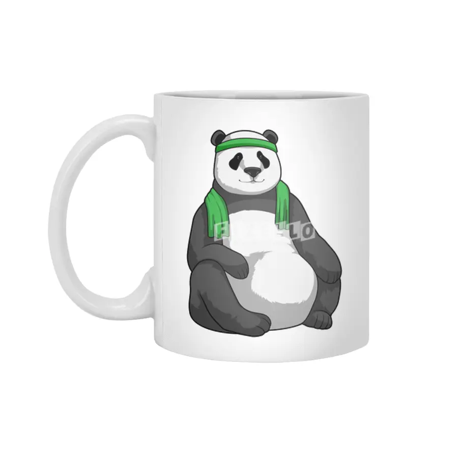 Panda at Fitness with Towel Beyaz Kupa