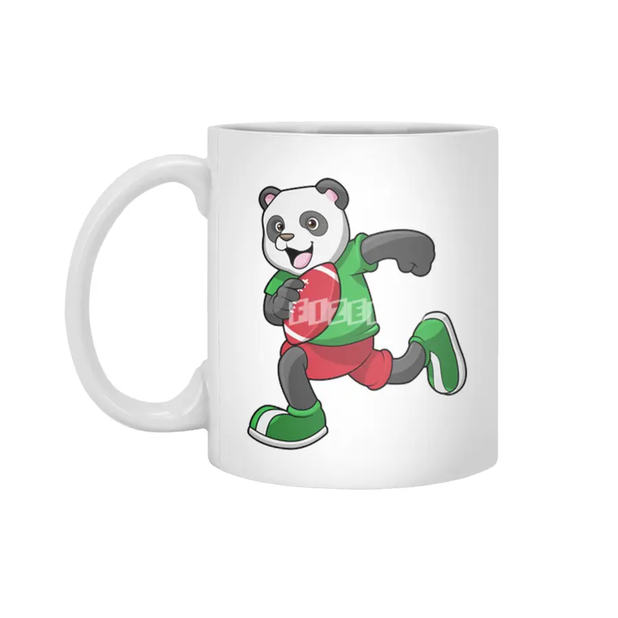 Panda at Football with Equipment Beyaz Kupa