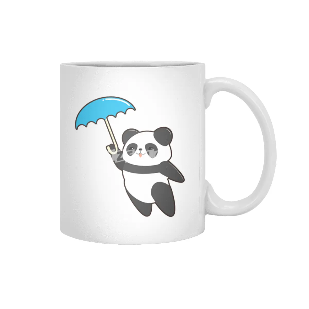 Panda at Rain with Umbrella Beyaz Kupa