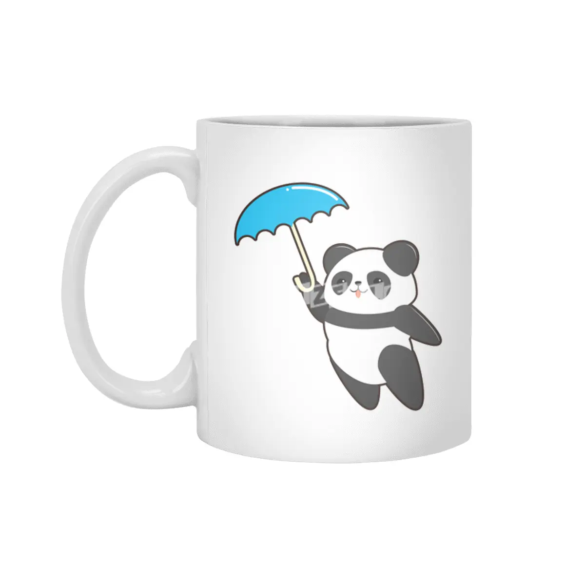Panda at Rain with Umbrella Beyaz Kupa