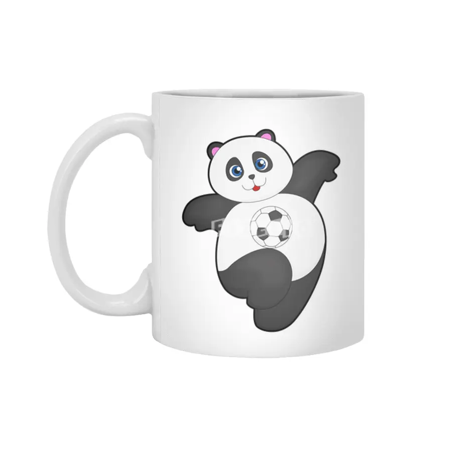 Panda at Soccer Sports Beyaz Kupa