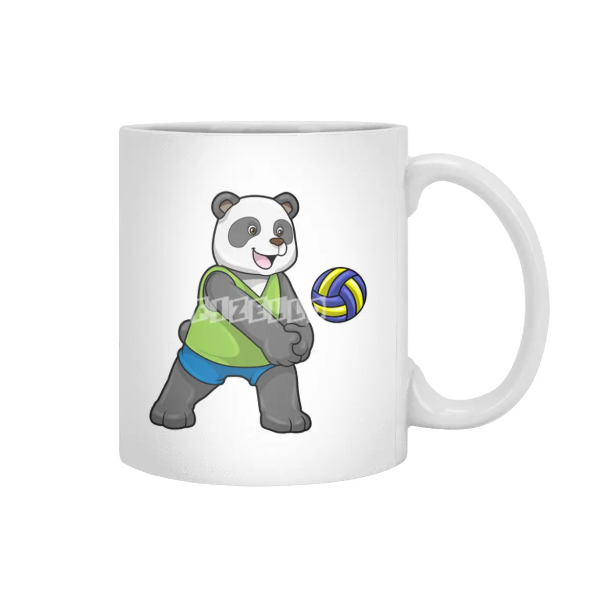 Panda at Sports with Volleyball Beyaz Kupa