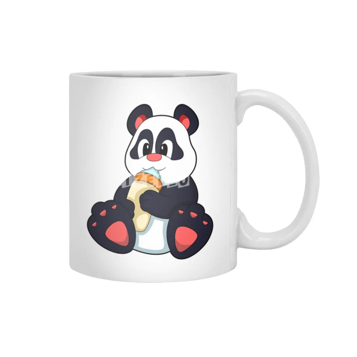 Panda with Baby bottle with Milk Beyaz Kupa