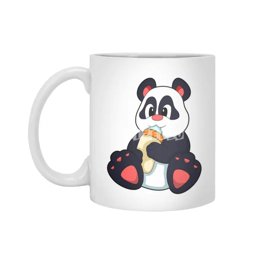 Panda with Baby bottle with Milk Beyaz Kupa