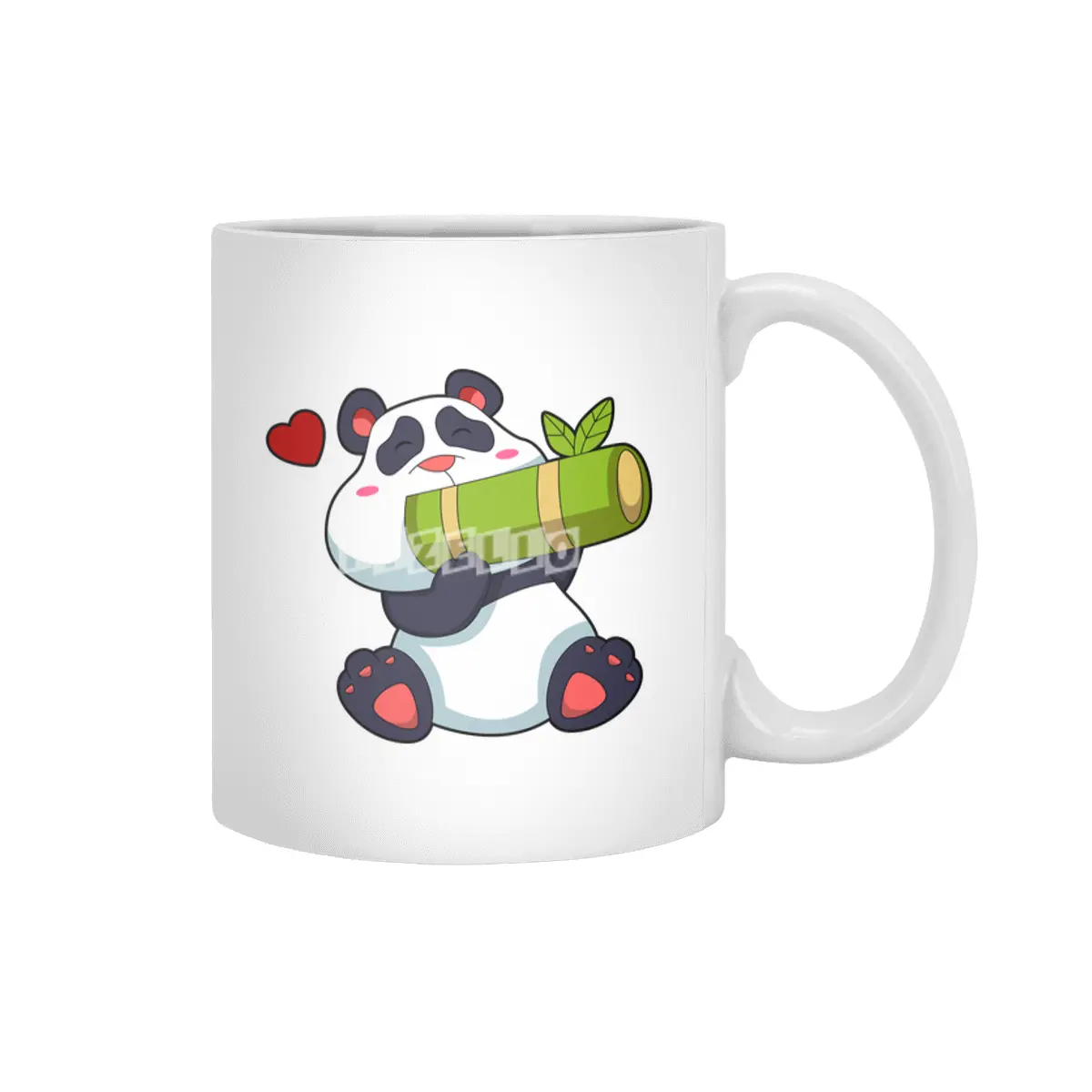 Panda with Bamboo & Heart Beyaz Kupa