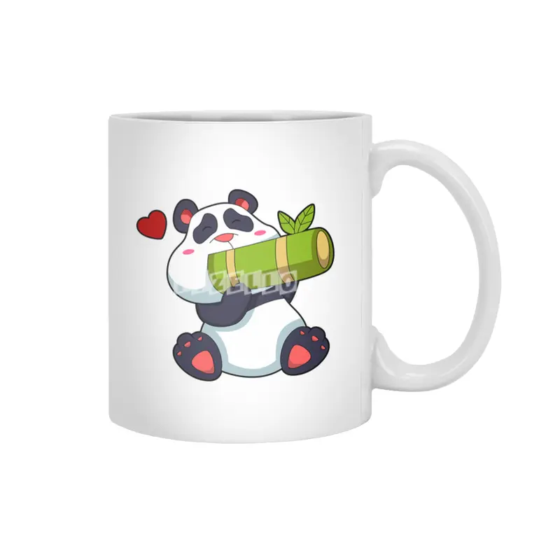 Panda with Bamboo & Heart Beyaz Kupa