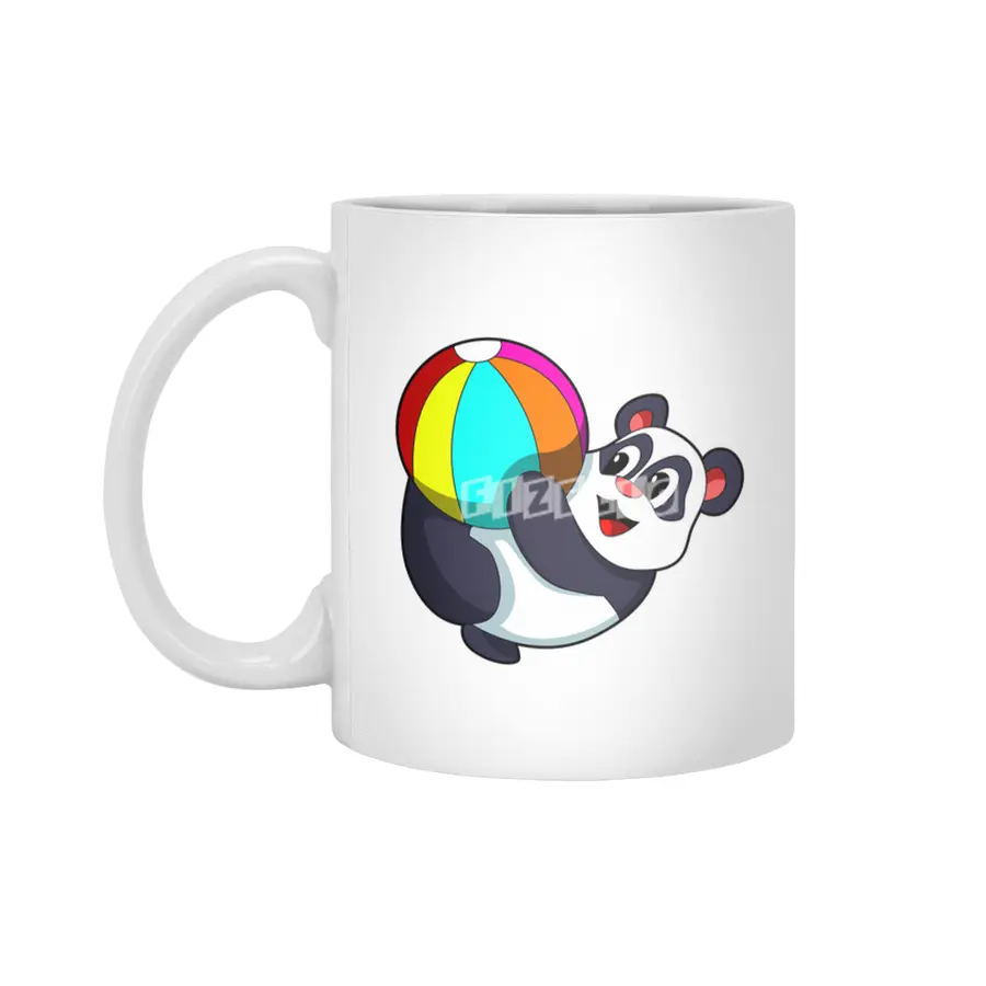Panda with Beach ball Beyaz Kupa