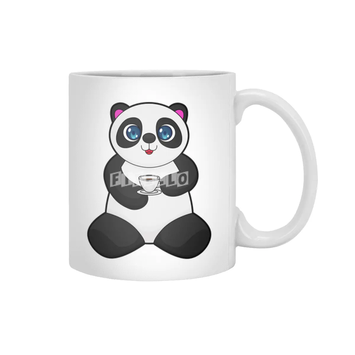 Panda with Cup of Coffee Beyaz Kupa
