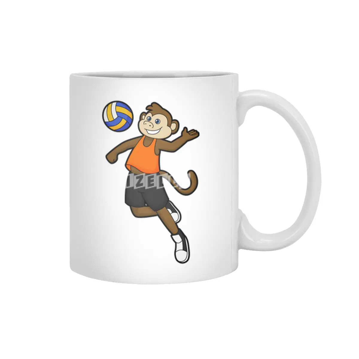Monkey as Volleyball player with Volleyball Beyaz Kupa