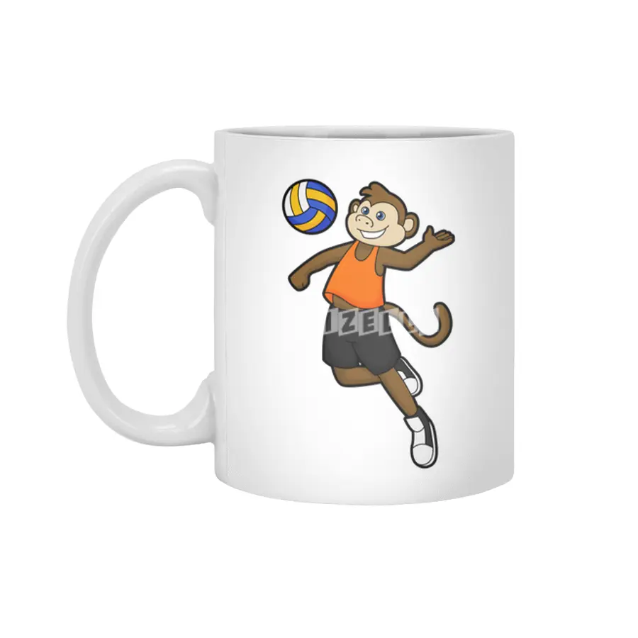 Monkey as Volleyball player with Volleyball Beyaz Kupa