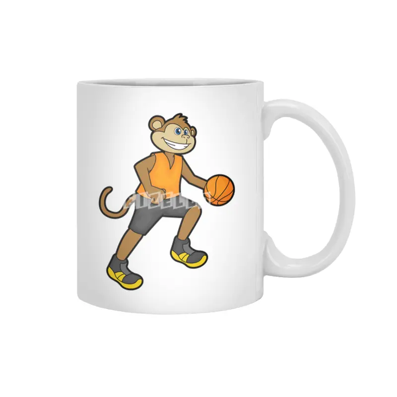 Monkey at Basketball Sports Beyaz Kupa