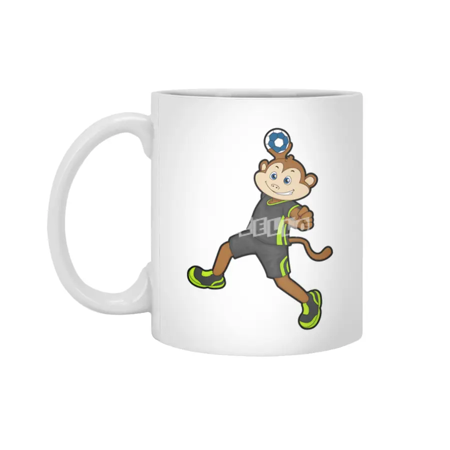 Monkey at Handball player with Handball Beyaz Kupa