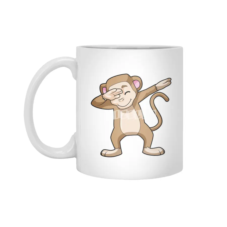 Monkey at Hip Hop Dance Dab Beyaz Kupa