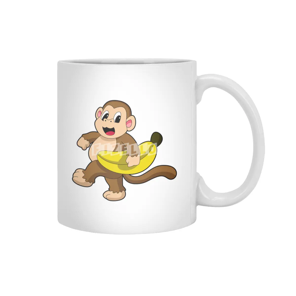 Monkey at Running with Banana Beyaz Kupa