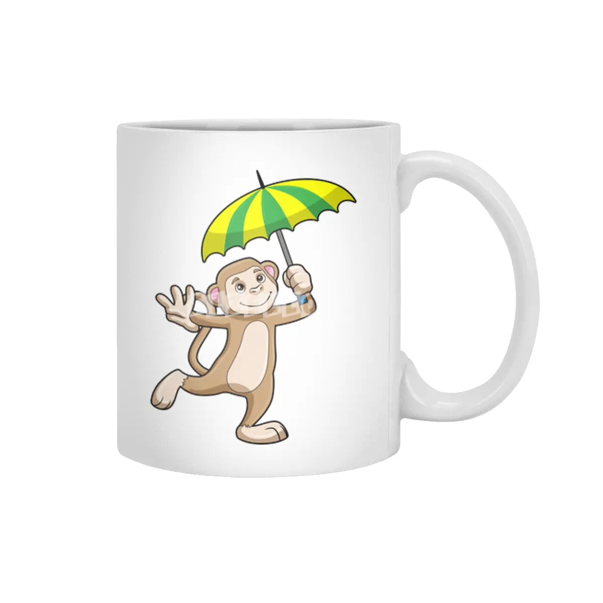 Monkey Rain Umbrella Beyaz Kupa