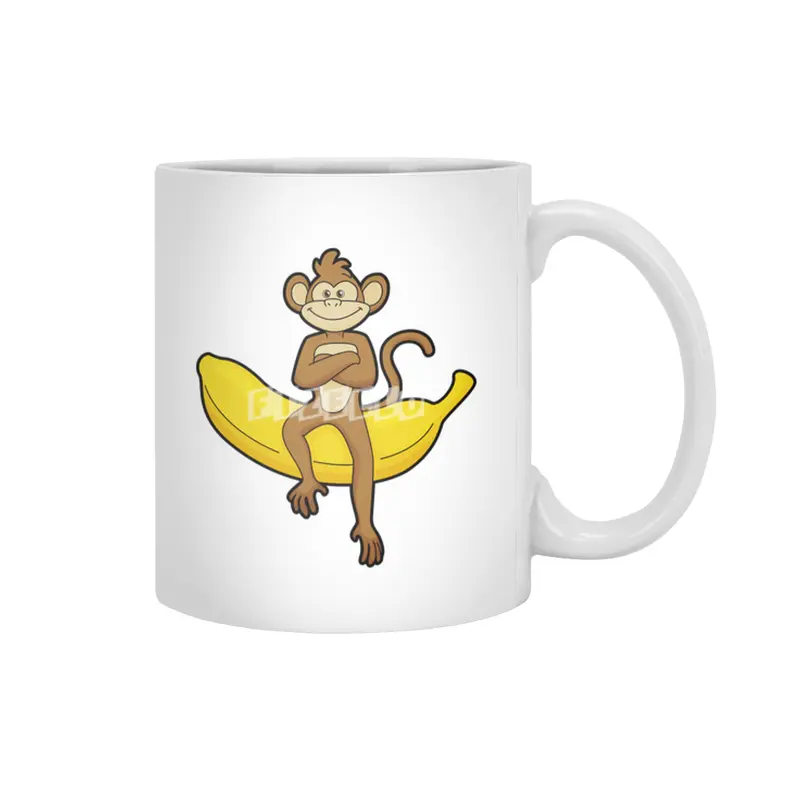 Monkey with Banana Beyaz Kupa