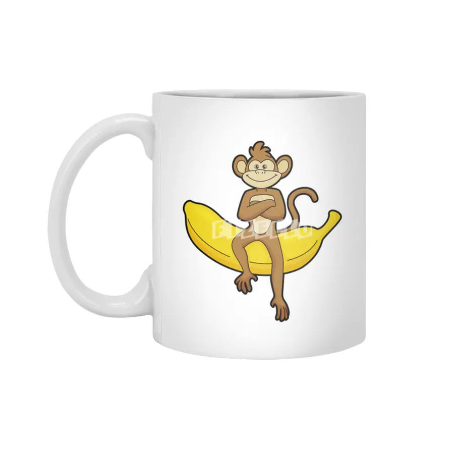 Monkey with Banana Beyaz Kupa