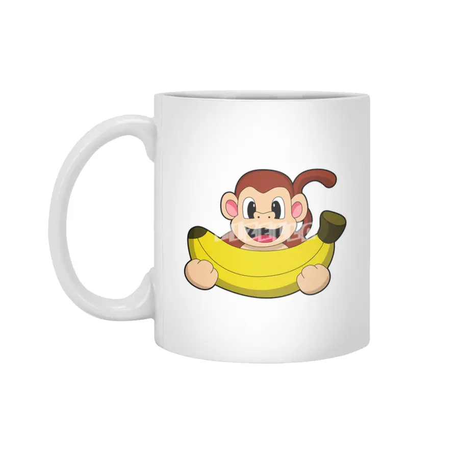Monkey with Banana Beyaz Kupa