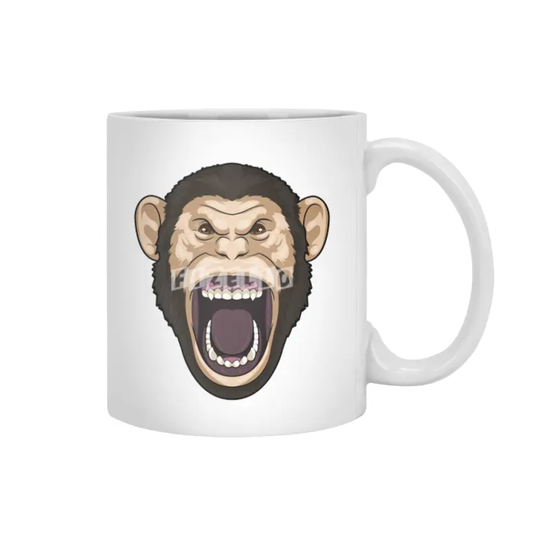 Monkey with black Hairs Beyaz Kupa