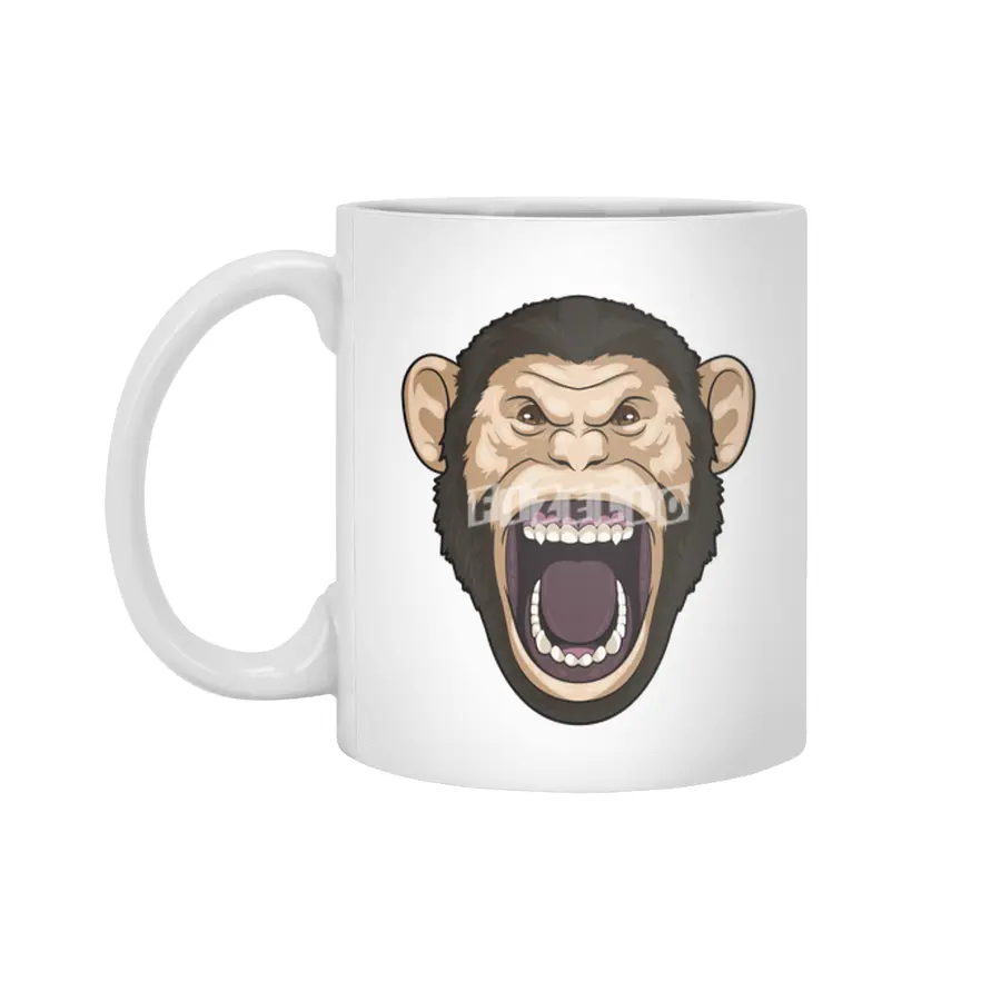 Monkey with black Hairs Beyaz Kupa