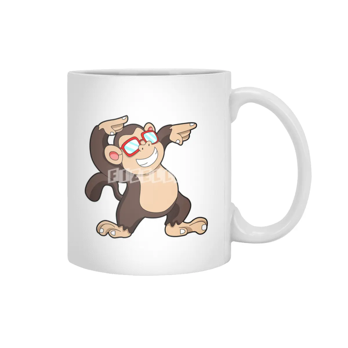 Monkey with Sunglasses Beyaz Kupa