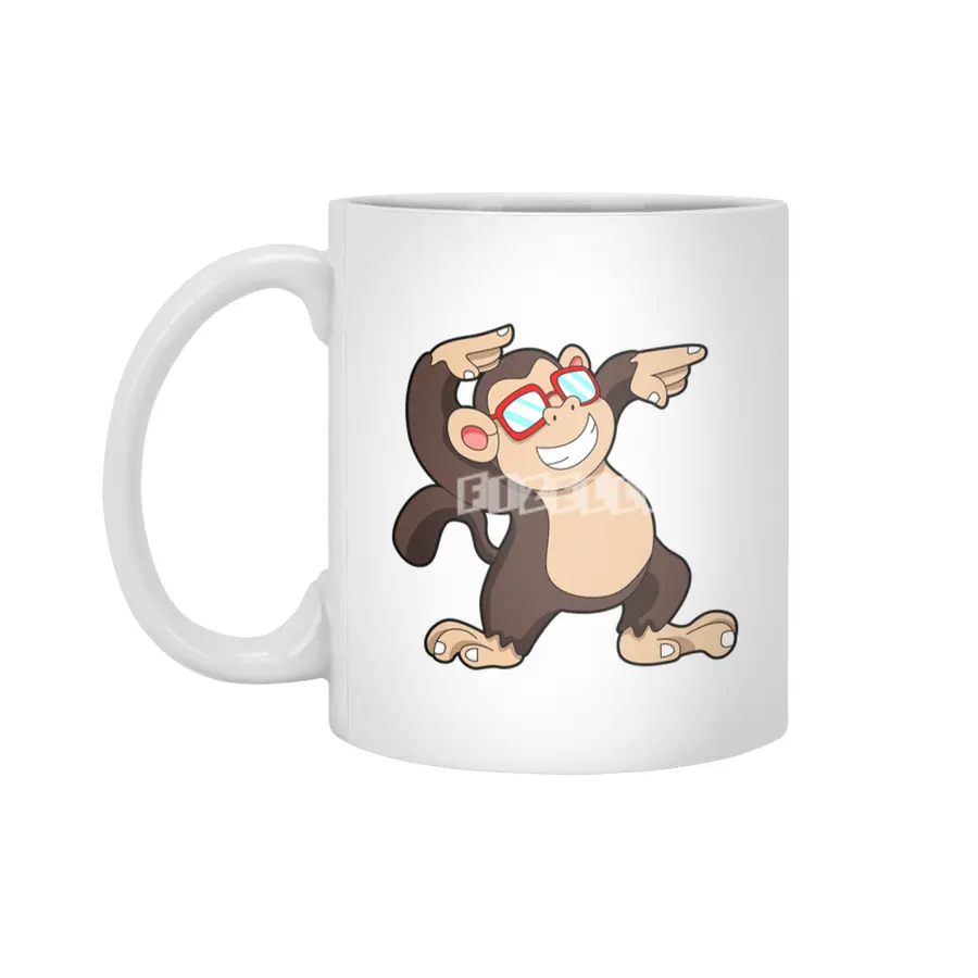 Monkey with Sunglasses Beyaz Kupa