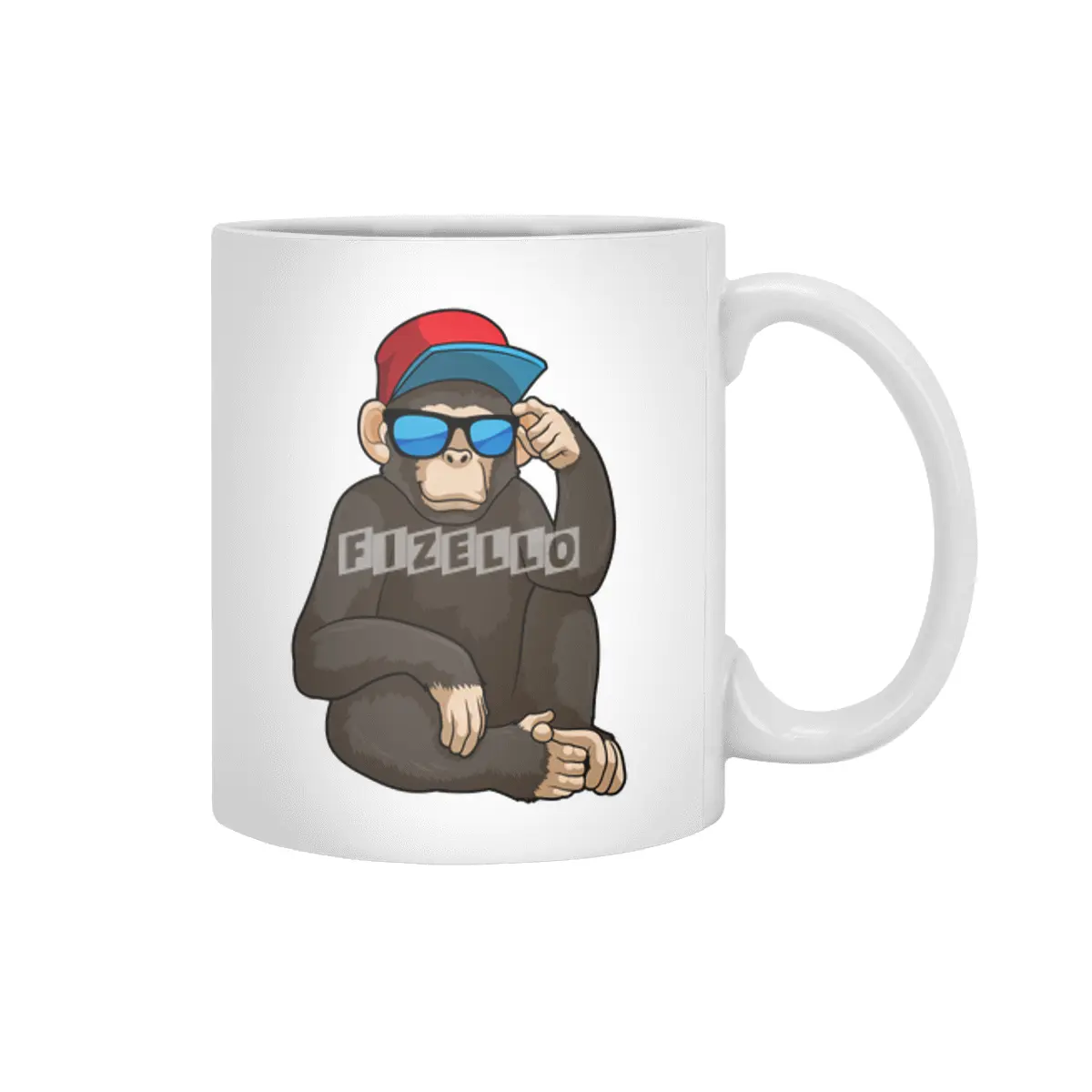 Monkey with Sunglasses Beyaz Kupa