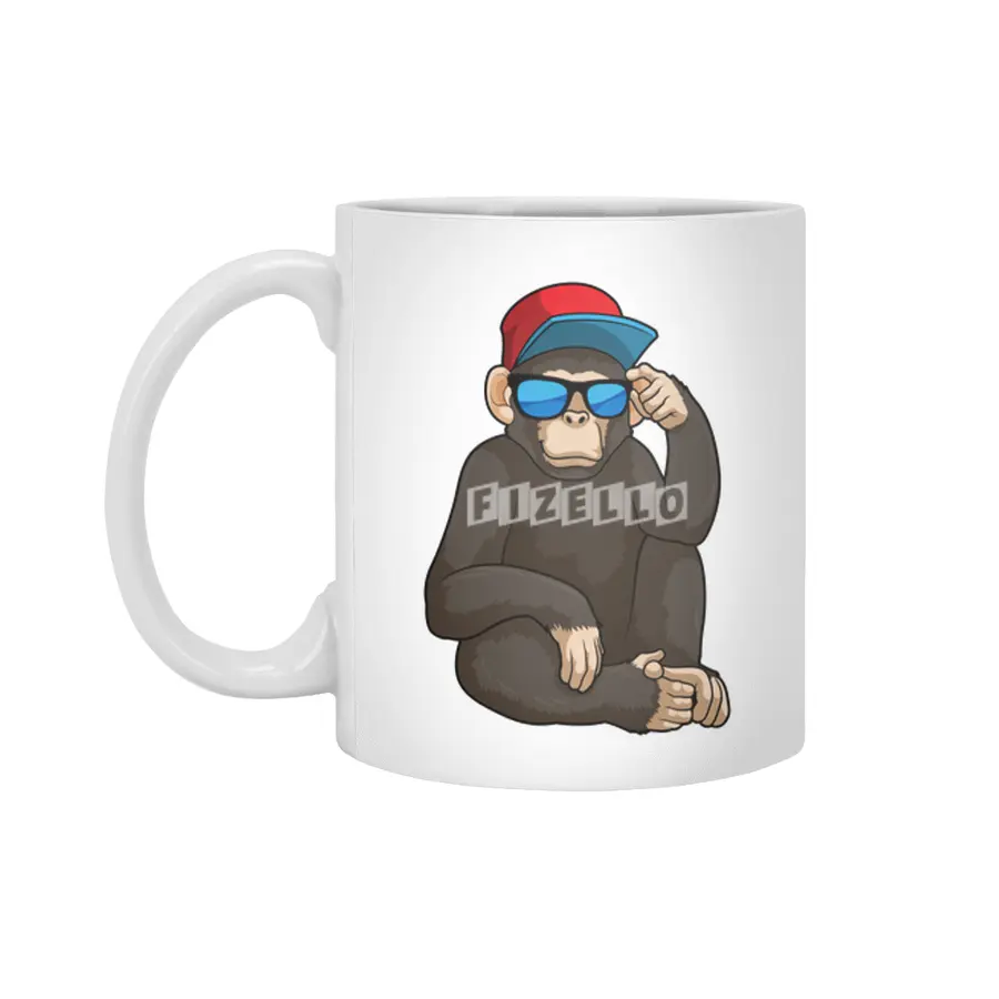Monkey with Sunglasses Beyaz Kupa