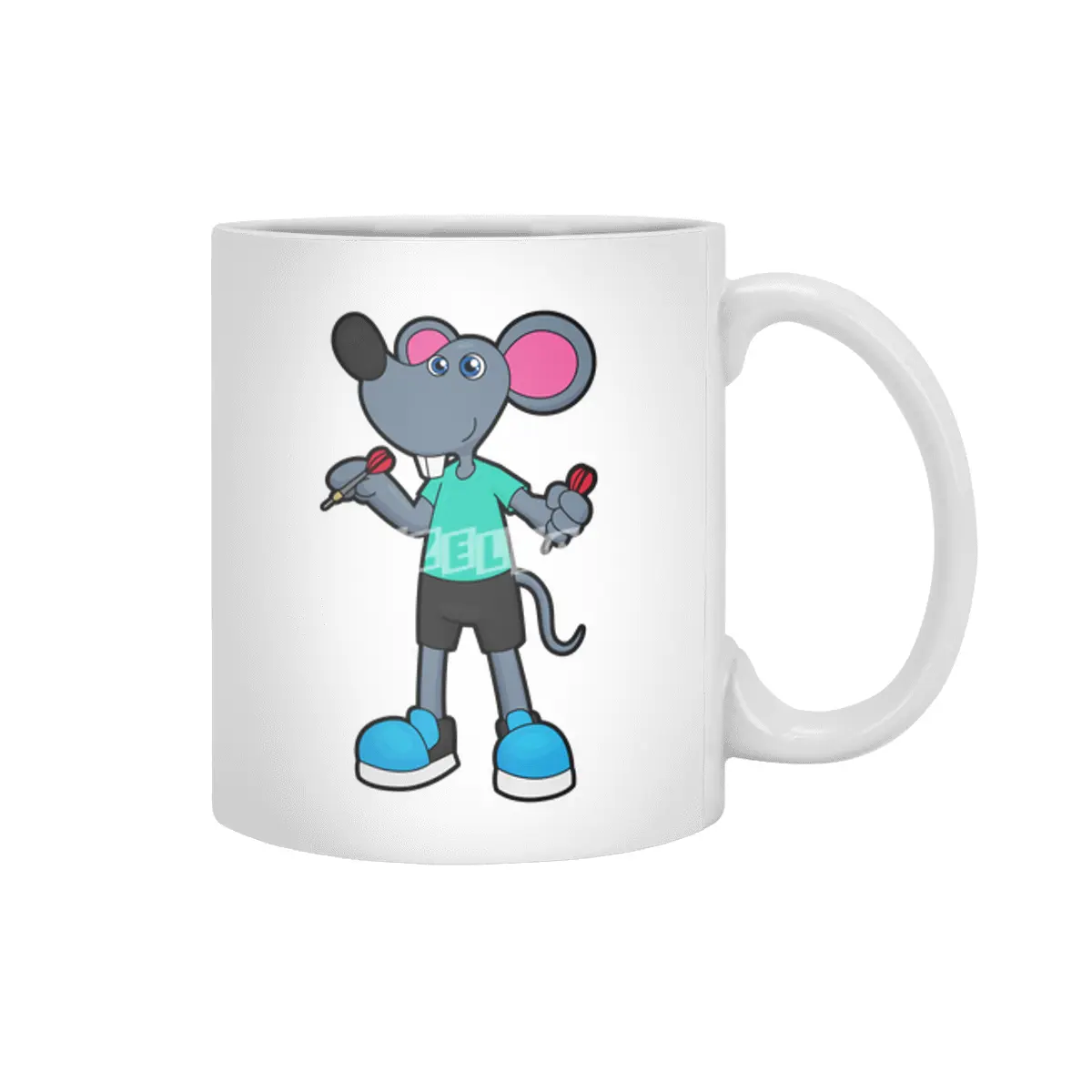 Mouse as Dart player with Darts Beyaz Kupa
