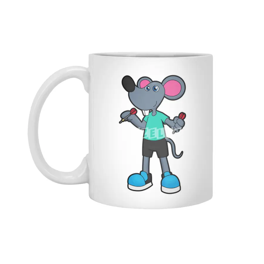 Mouse as Dart player with Darts Beyaz Kupa