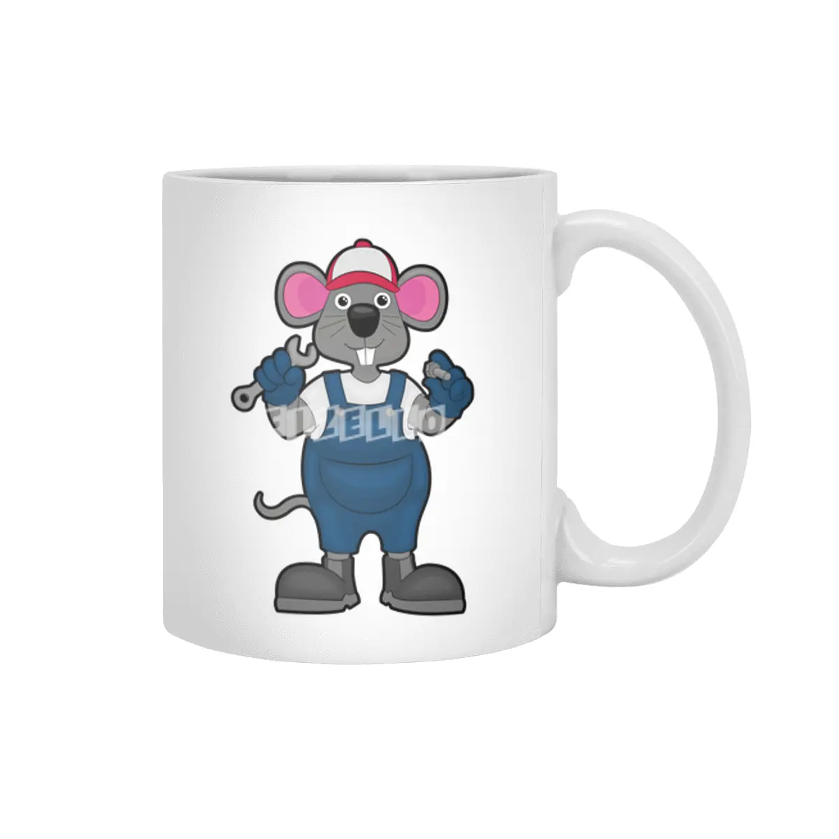 Mouse as Mechanic with Screw & Spanner Beyaz Kupa