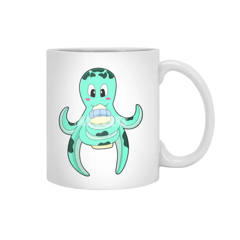 Octopus with Bottle of Milk Beyaz Kupa