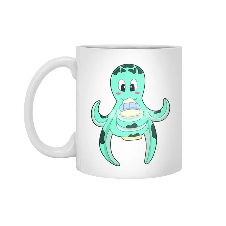 Octopus with Bottle of Milk Beyaz Kupa