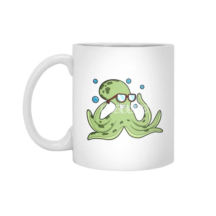 Octopus with Glasses Beyaz Kupa