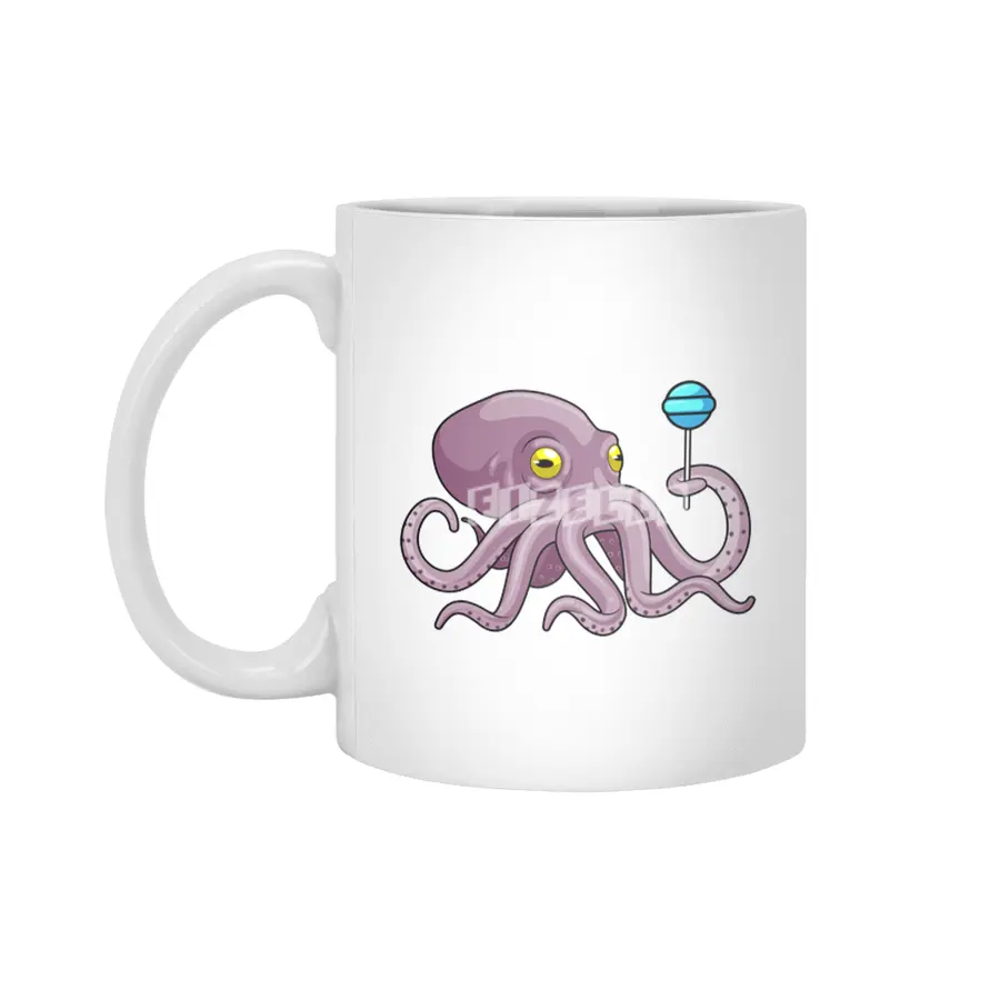 Octopus with Lollipop Beyaz Kupa