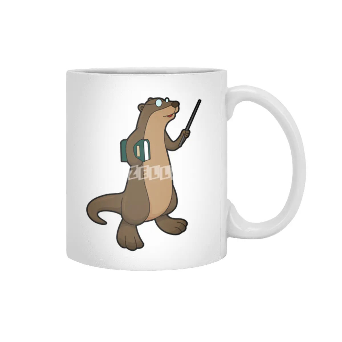 Otter as Teacher with Book & Pointer Beyaz Kupa