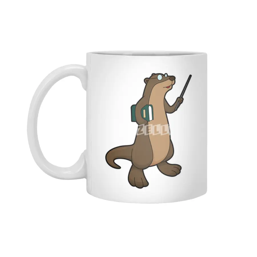 Otter as Teacher with Book & Pointer Beyaz Kupa