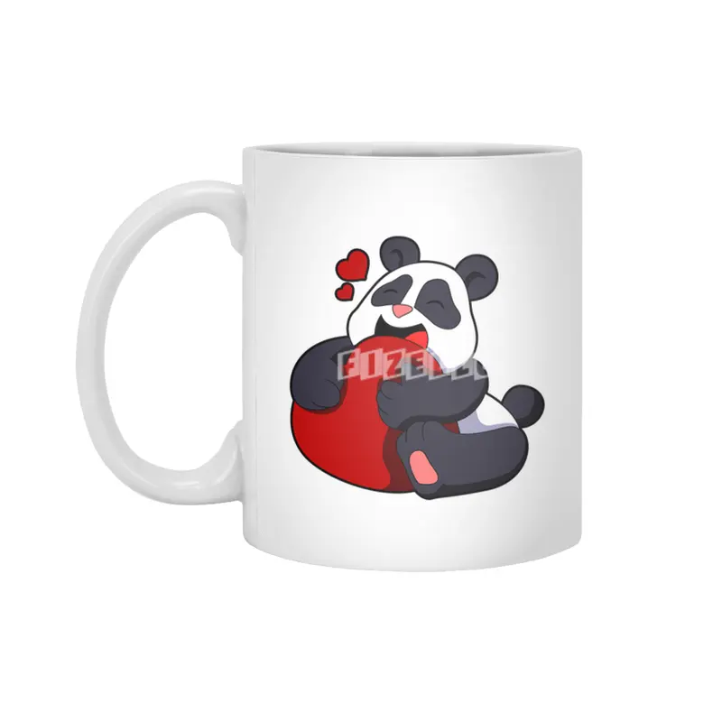 Panda - Love with Heart Beyaz Kupa