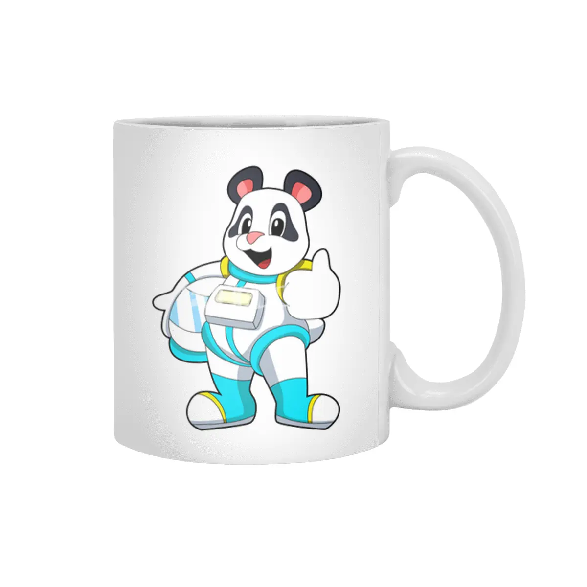 Panda as Astronaut with Costume Beyaz Kupa