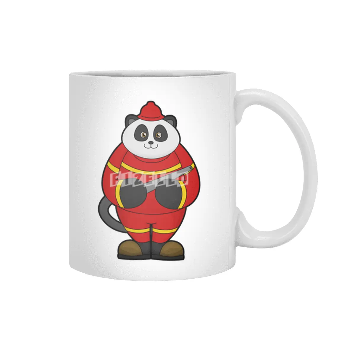 Panda as Firefighter with Hose Beyaz Kupa