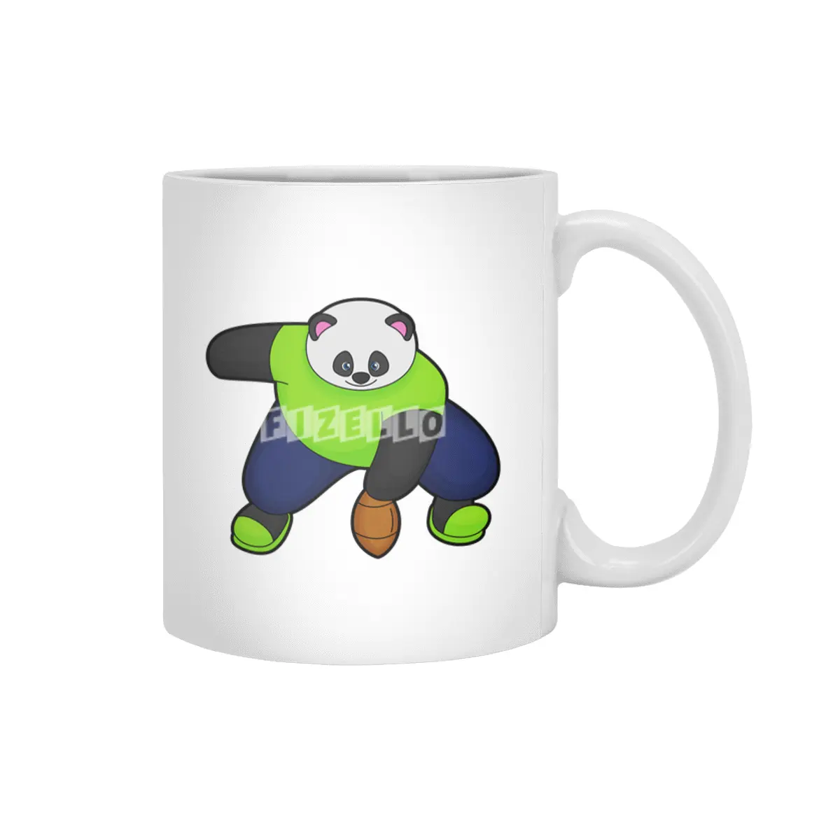 Panda as Football player with Football Beyaz Kupa