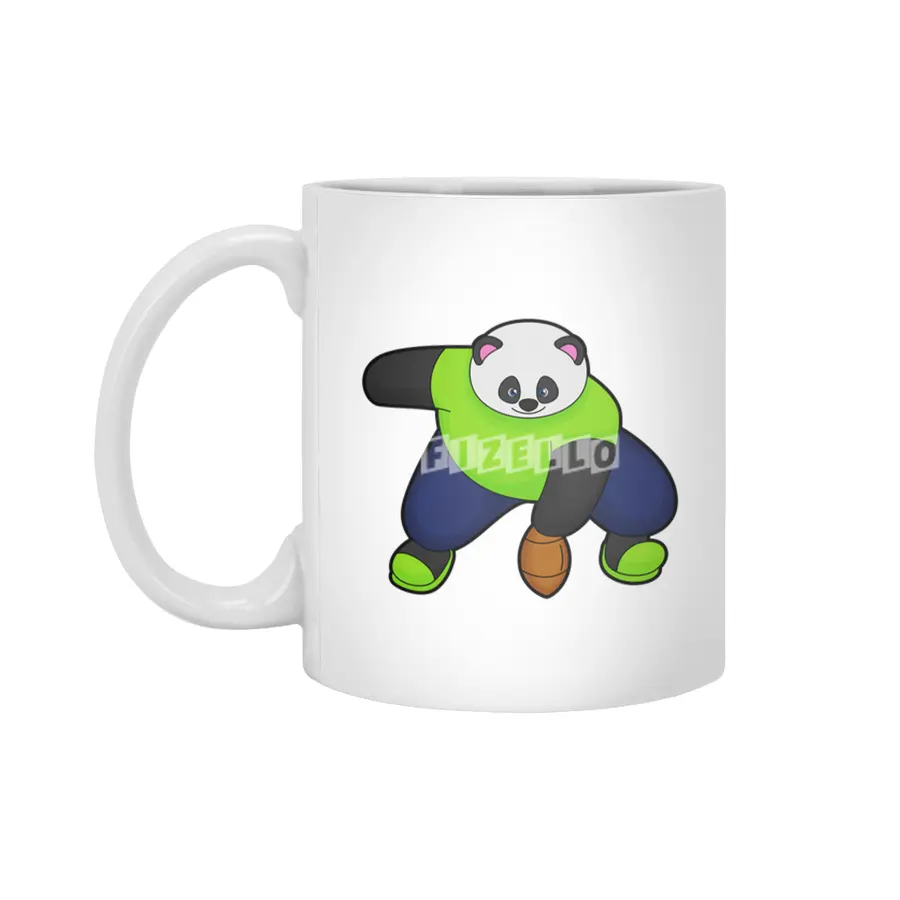 Panda as Football player with Football Beyaz Kupa