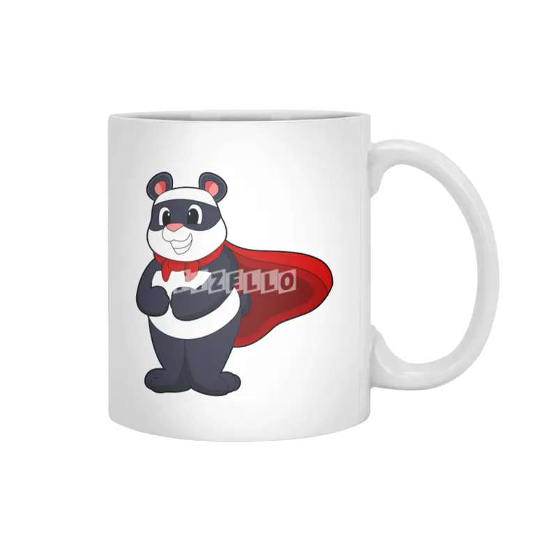 Panda as Hero with Mask & Cape Beyaz Kupa