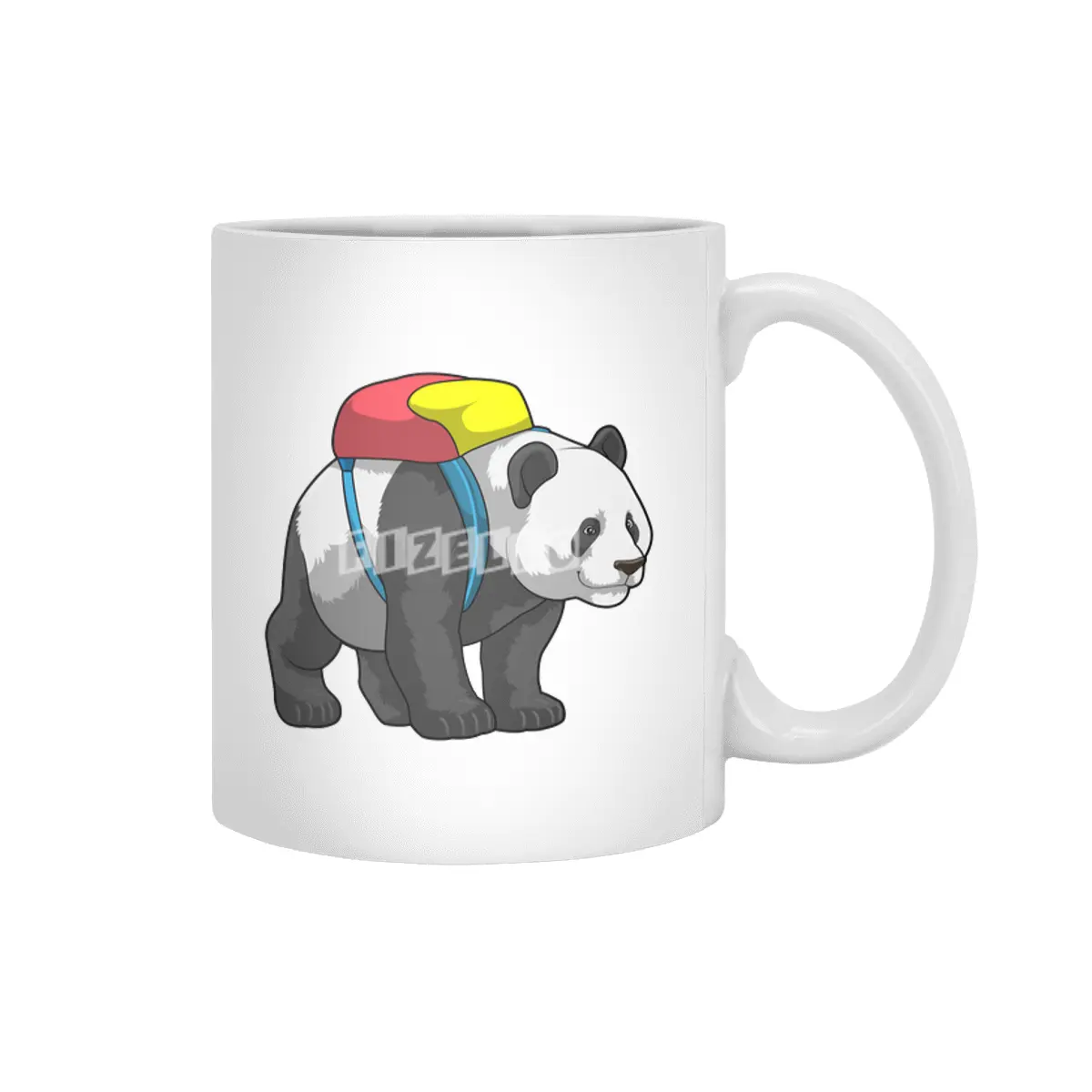 Panda as Hiker with Backpack Beyaz Kupa